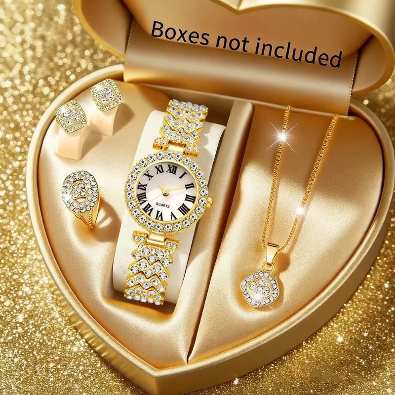 Jewelry Clasp Watches - 5 STKS Luxe Strass Dameshorloge Sieraden
