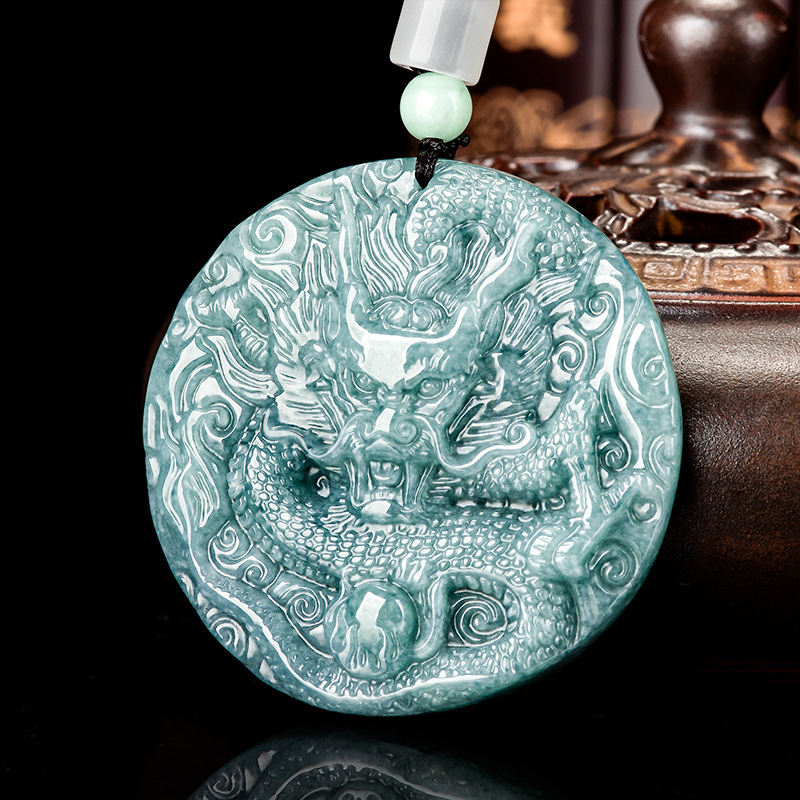 Jewelry & Watches Company - Birmese Jadeïet Draak Hanger Ketting Cadeaus