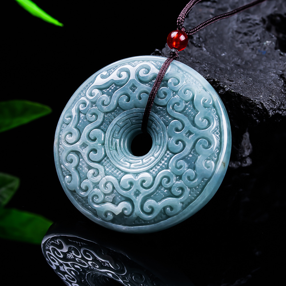 Jewelry & Watches Company - Natuurlijke Birmese Jadeïet Bloem Hanger Ketting