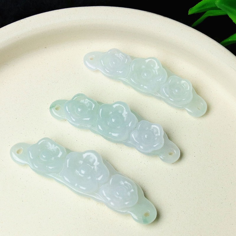 Jewelry & Watches Company - 1pc Natuurlijke Jadeïet Smaragd Bloem Handkaart