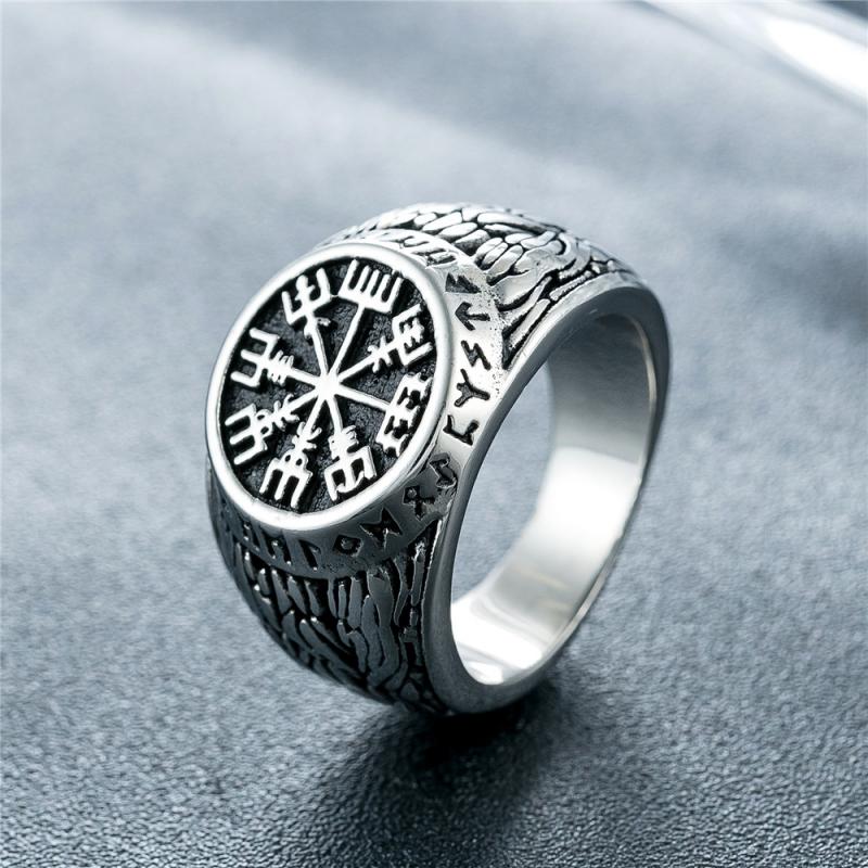 Mens Signet Ring - Vintage Viking Rune Signet Scandinavn Ringen