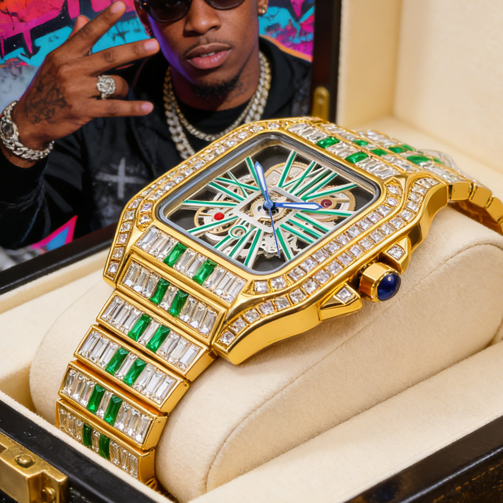 Jewelry And Watches Luxury Brand - Holle Luxe Bling Quartz Polshorloge Man