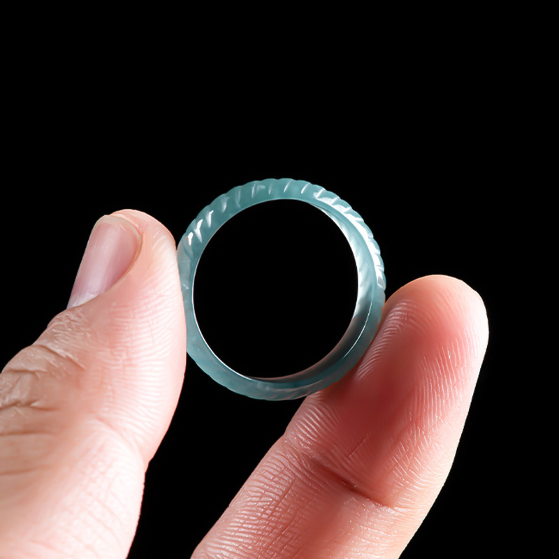 Jewelry & Watches Company - Blauwe echte Birmese Jadeiet ringen luxe