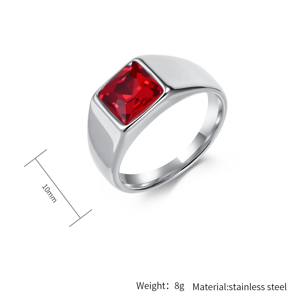 Roestvrij staal glanzende zirk - Mens Signet Ring recensie en prijs