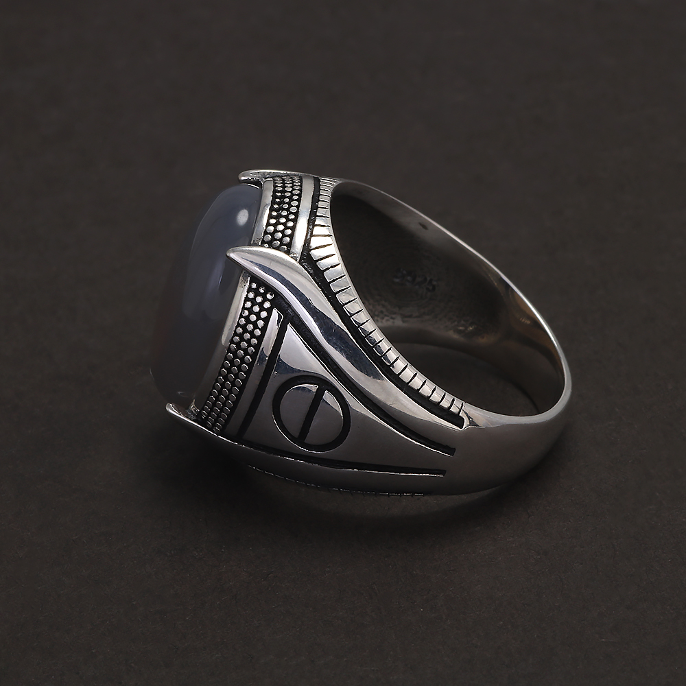 S925 Sterling Zilver Agaat Zeg - Mens Signet Ring recensie en prijs
