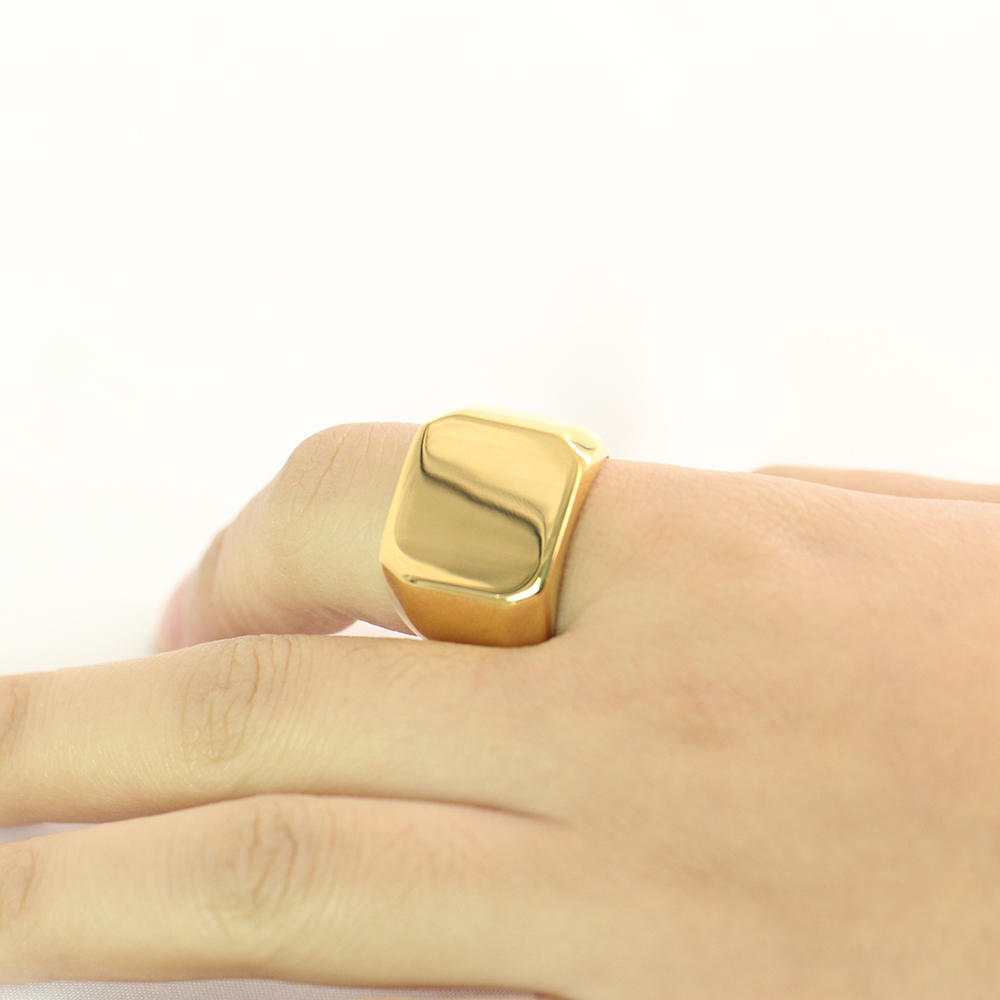 Gratis Graveren Nieuw Zilver/G - Mens Signet Ring recensie en prijs