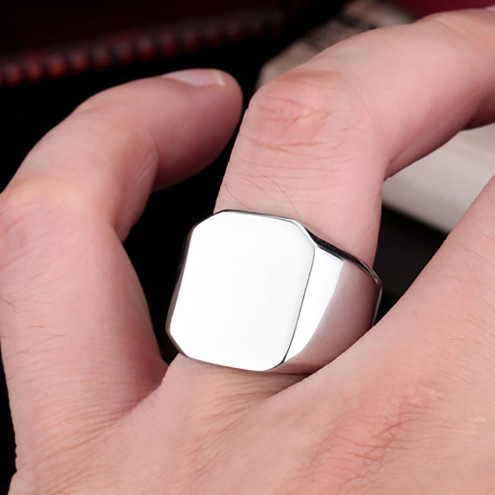 Gratis Graveren Nieuw Zilver/G - Mens Signet Ring recensie en prijs