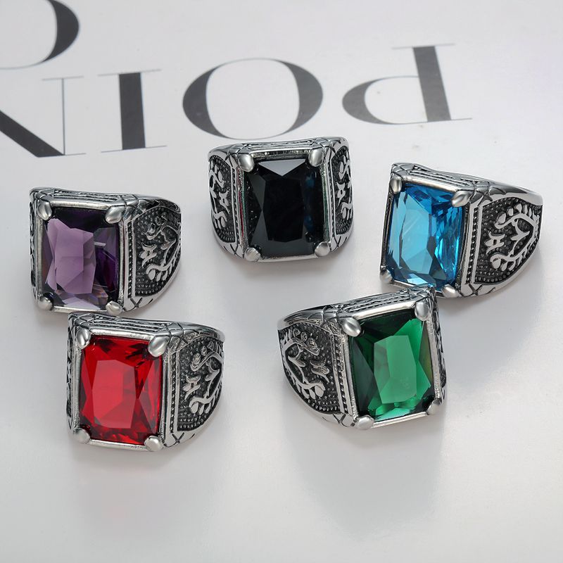 Zilver Kleur Mannen Rood Blauw - Mens Signet Ring recensie en prijs