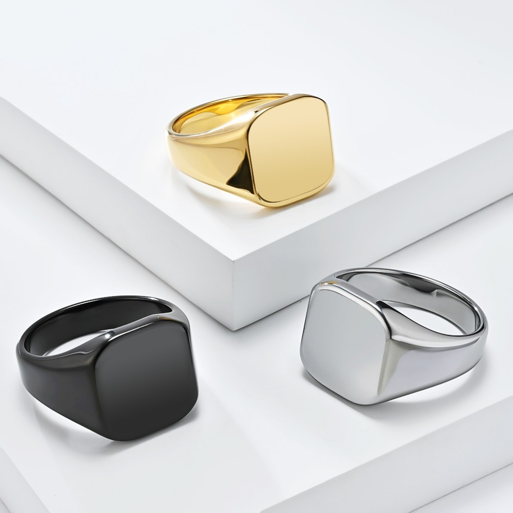 Somen Signet Vierkante Wolfraa - Mens Signet Ring recensie en prijs