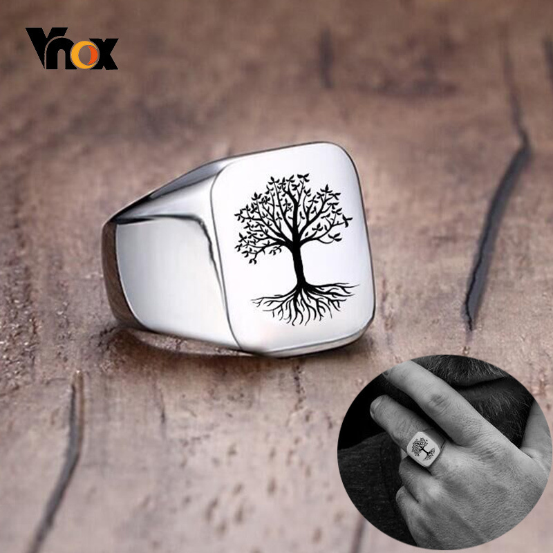 Vnox Rock Punk Boom Van Leven  - Mens Signet Ring recensie en prijs