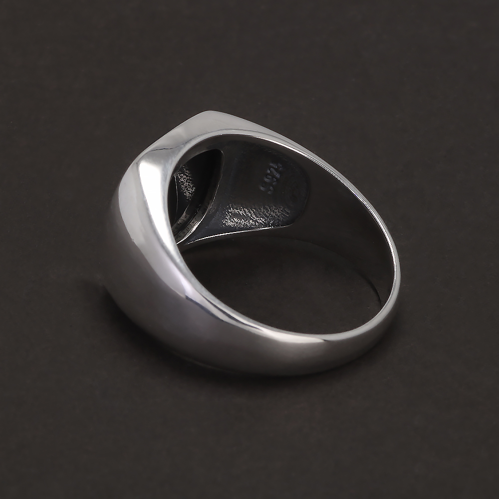S925 Sterling Zilver Zwarte On - Mens Signet Ring recensie en prijs
