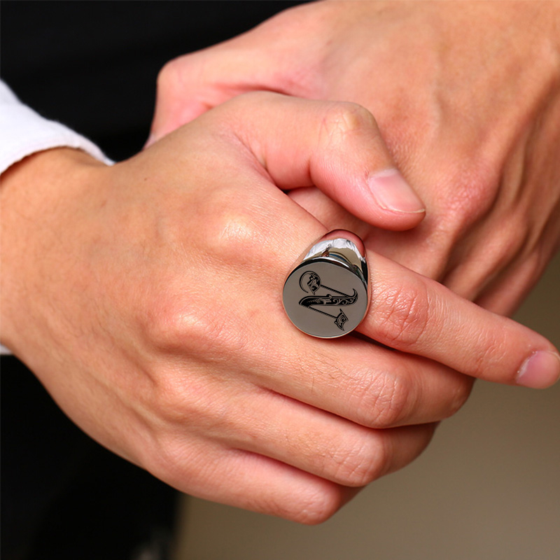 Vnox Stijlvolle Patroon Letter - Mens Signet Ring recensie en prijs